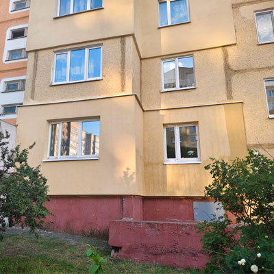 Утеплениесфасада квартиры на первом этаже в Минске, ул. Охотская